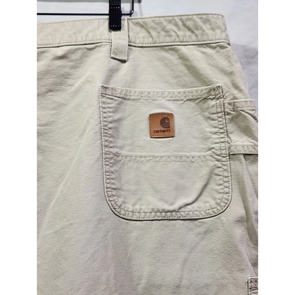 CARHARTT Original Fit B147 Carpenter Utility Shorts Khaki Tan Sz‎ 50 Waist